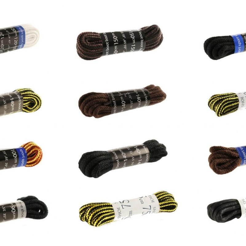 Round Cord Shoelace Stripe Lace For Kickers Timberland Boots Hiking Strong Laces