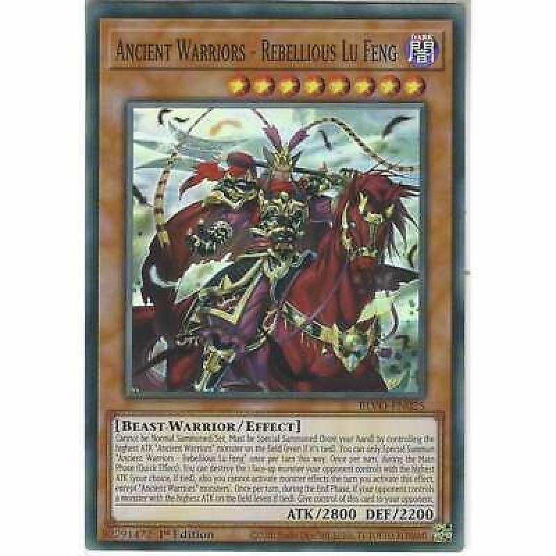 BLVO-EN025 Ancient Warriors - Rebellious Lu Feng | 1st Edition Super Rare YuGiOh