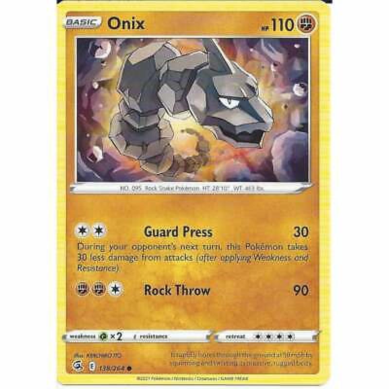 138/264 Onix | Common | Pokemon Trading Card Sword & Shield Fusion Strike TCG