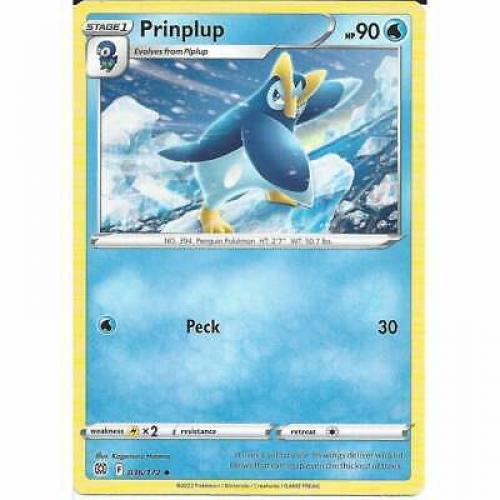 036/172 Prinplup Uncommon : Pokemon Trading Card Game SWSH09 Brilliant Stars TCG