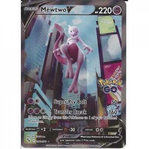 072/078 Mewtwo V : Rare Ultra Full Art Foil : Pokemon GO Trading Card Game TCG
