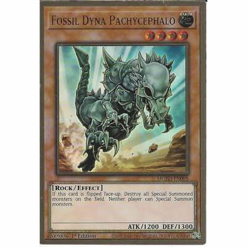 MGED-EN008 Fossil Dyna Pachycephalo - 1st Edition Premium Gold Rare YuGiOh Card
