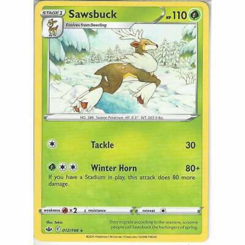 012/198 Sawsbuck | Rare Card | SWSH-06 Chilling Reign