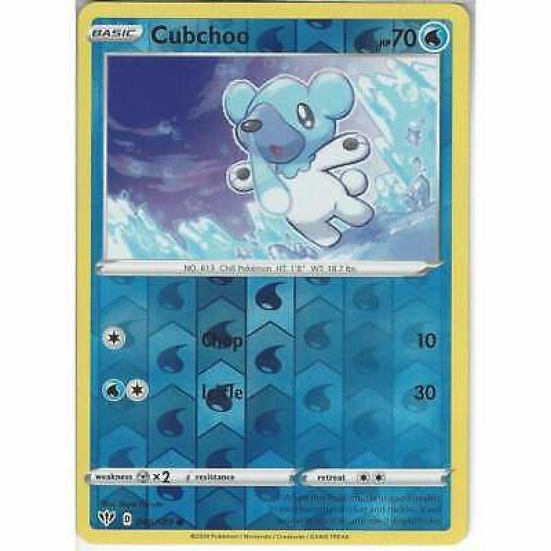 Pokemon 048/189 Cubchoo | Common Reverse Holo Card | SWSH-03 Darkness Ablaze TCG