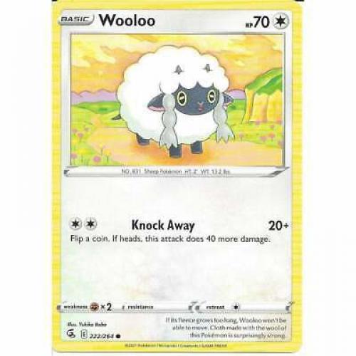 222/264 Wooloo | Common | Pokemon Trading Card Sword & Shield Fusion Strike TCG