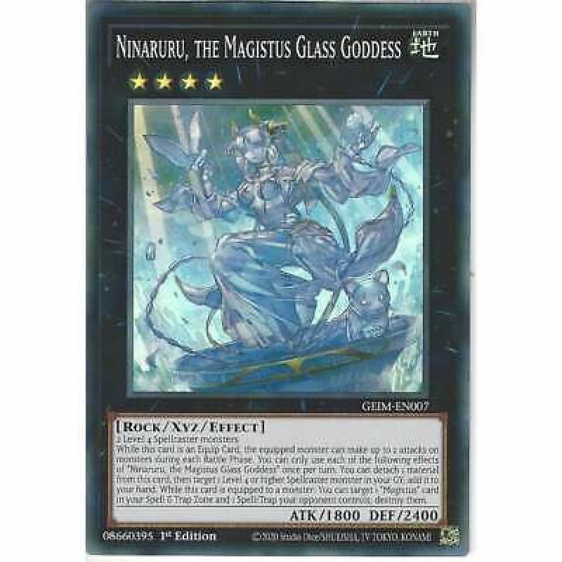 GEIM-EN007 Ninaruru, the Magistus Glass Goddess | 1st Edition Super Rare YuGiOh