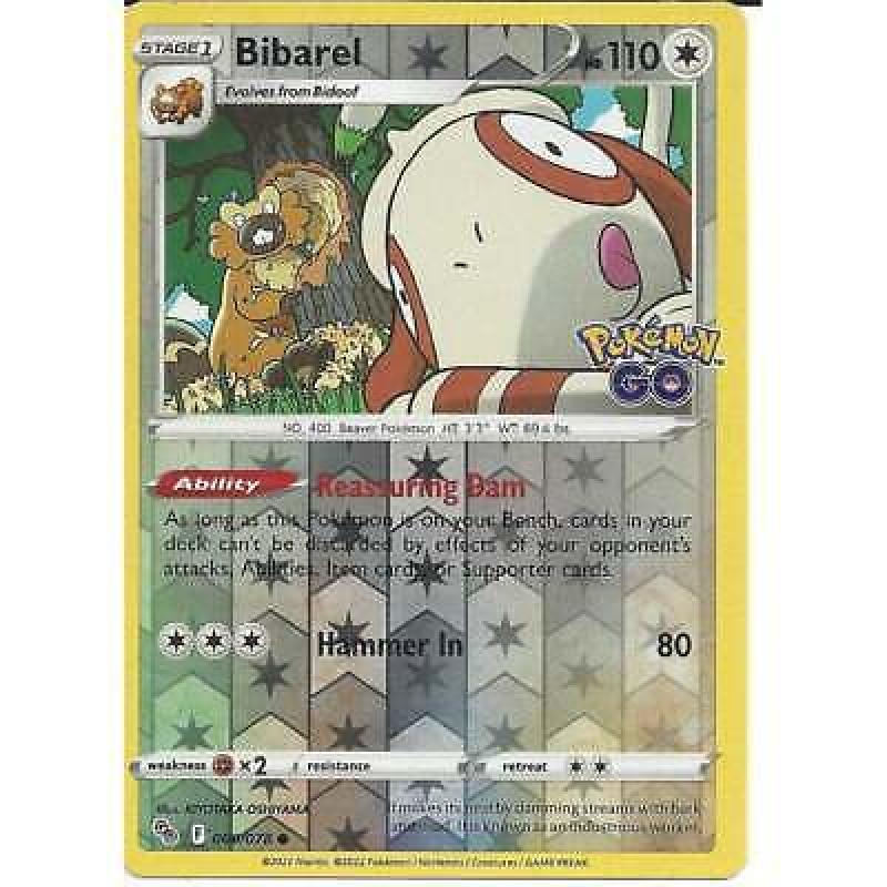 060/078 Bibarel Common Reverse Holo Card : Pokemon GO Trading Card Game TCG
