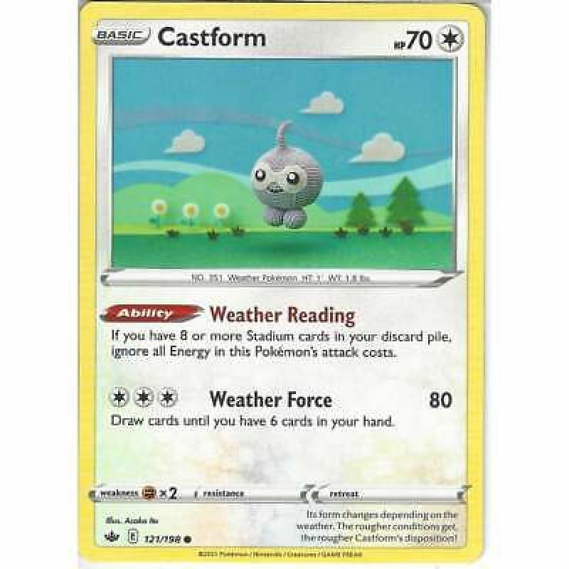 121/198 Castform | Common Pokemon Trading Card Sword & Shield Chilling Reign TCG