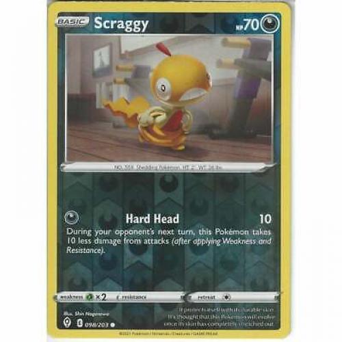 098/203 Scraggy | Common REVERSE HOLO | Pokemon Trading Card Evolving Skies TCG