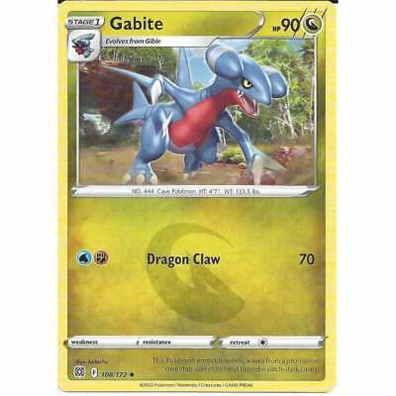108/172 Gabite Uncommon : Pokemon Trading Card Game SWSH09 Brilliant Stars TCG