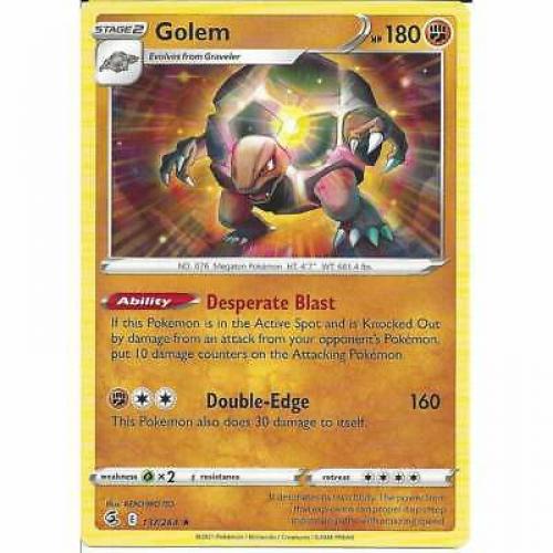 137/264 Golem | Rare Pokemon Trading Card | Sword & Shield Fusion Strike TCG