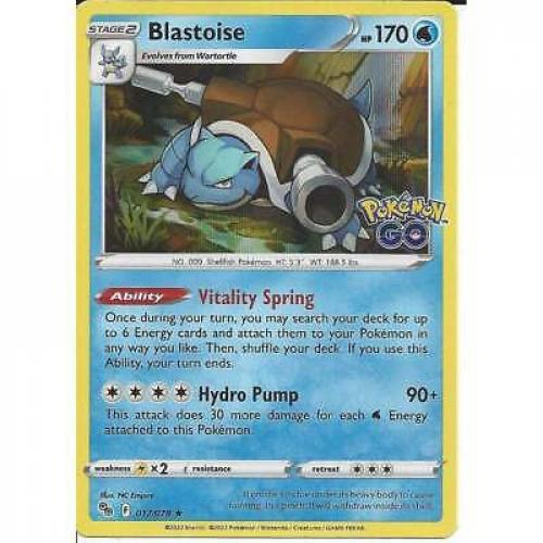 017/078 Blastoise : Rare Holo Card : Pokemon GO Trading Card Game TCG Foil