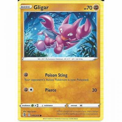 140/264 Gligar | Common | Pokemon Trading Card Sword & Shield Fusion Strike TCG