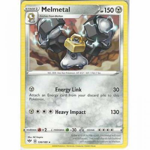 Pokemon 130/189 Melmetal | Rare Sword & Shield Darkness Ablaze Trading Card Game
