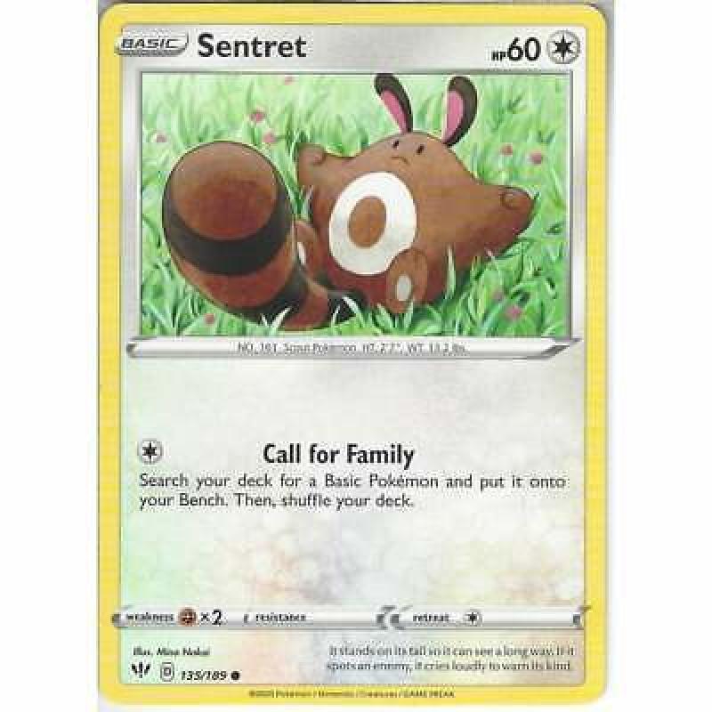 135/189 Sentret Common: Pokemon Trading Card Game SWSH-03 Darkness Ablaze