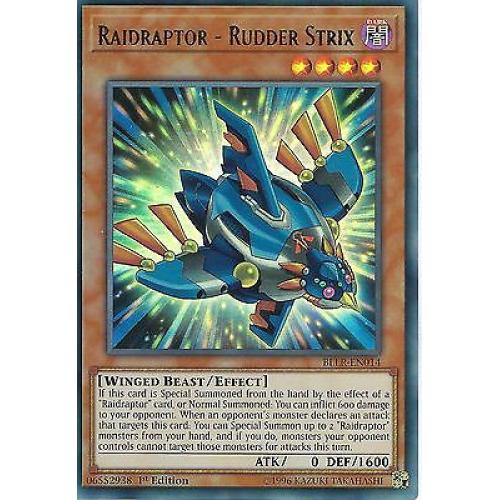 YU-GI-OH CARD: RAIDRAPTOR - RUDDER STRIX - ULTRA RARE - BLLR-EN014 - 1st EDITION