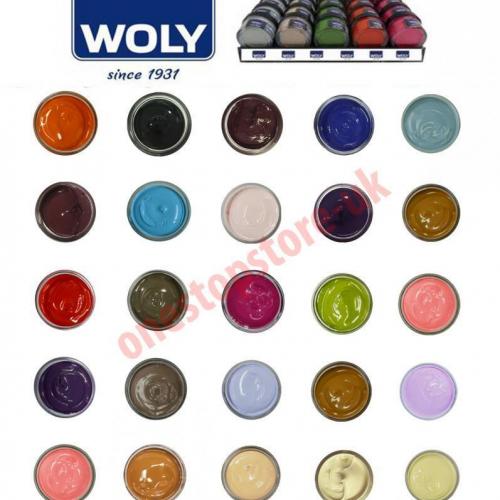 Woly Shoe Cream Polish Restore for Leather Bag Shoes Boot Sofa - 50ml All colour