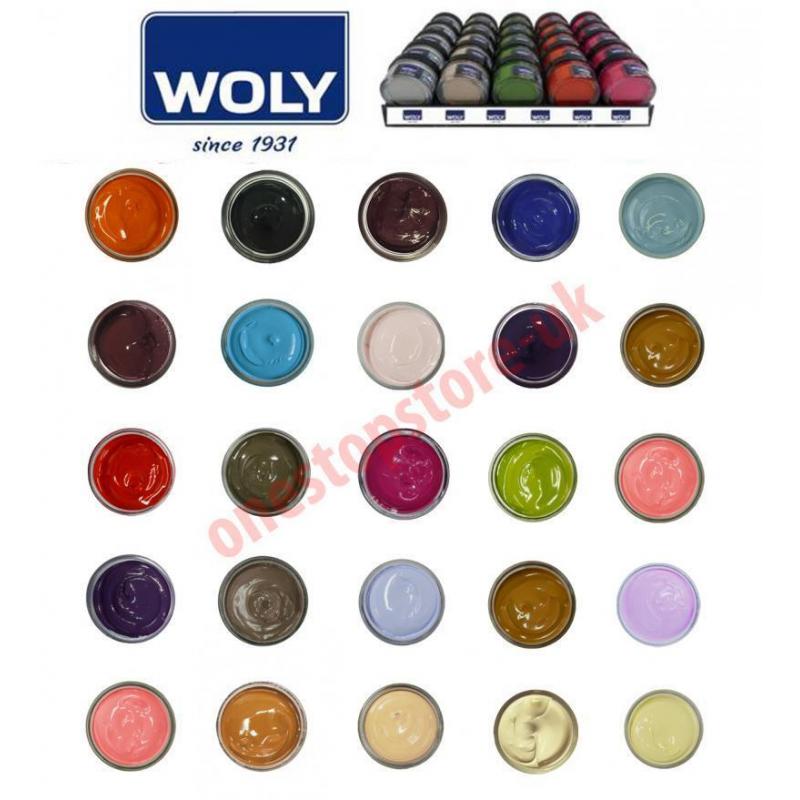 Woly Shoe Cream Polish Restore for Leather Bag Shoes Boot Sofa - 50ml All colour